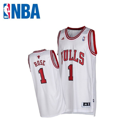 Camiseta NBA Bordados Adidas Derrick Rose Bulls (white/red)