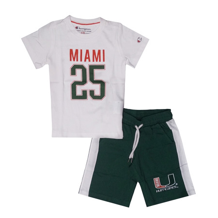 Champion Conjunto Niño University Of Miami Hurricanes (blanco/verde)