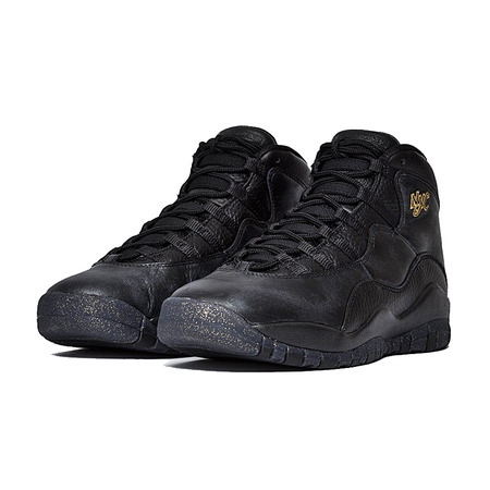 Air Jordan Retro 10 "NYC" Niñ@ (012/black/dark grey/metalic gold)