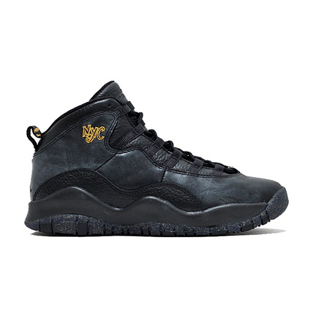 Air Jordan Retro 10 "NYC" Niñ@ (012/black/dark grey/metalic gold)