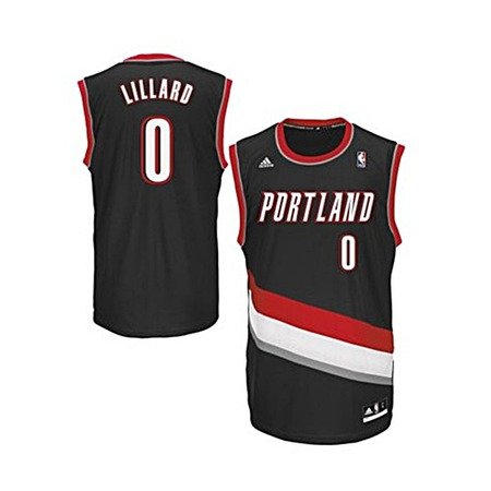 Adidas Camiseta Réplica Damian Lillard Blazers (negra)