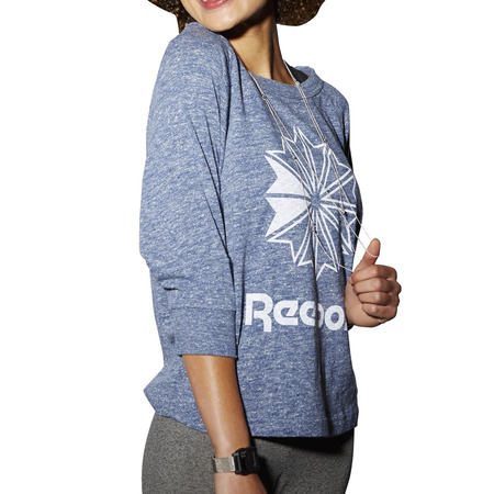 Reebok Foundations Iconic Back Zip Crew Sweatshirt (Midnight Blue)