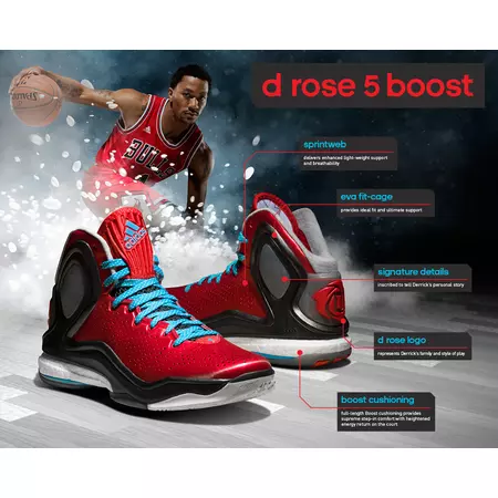 D. Rose 5 Boost "Satoransky" (rojo/azul/negro/blanco)