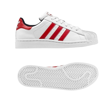 Adidas Superstar 2 Junior (36-40/branco/vermelho/azul)