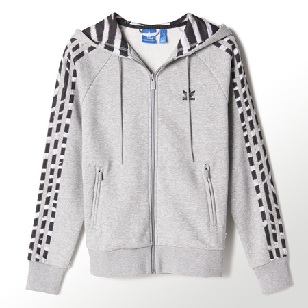 Adidas Original Sudadera Girlie Zebra H Flock (gris)