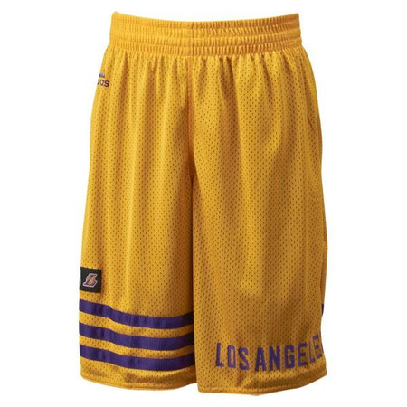 Adidas Short Niño NBA L.A. Lakers Summer Run Reversible (amarillo/purpura)