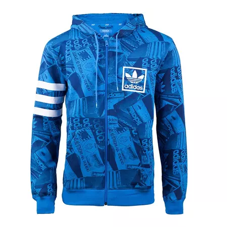 Adidas Original Sudadera 3 Foil Street FZ (azul royal/negro)