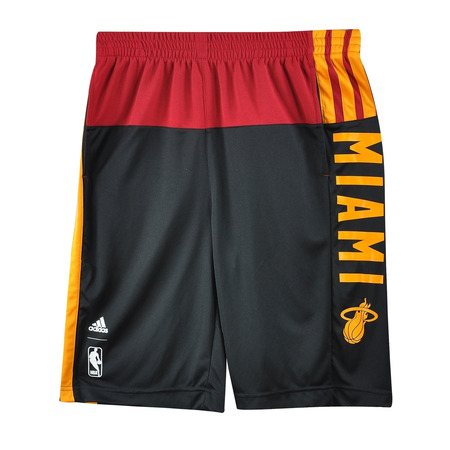 Adidas Short Niño NBA Miami Heat Summer Run (negro/granate/amarillo)
