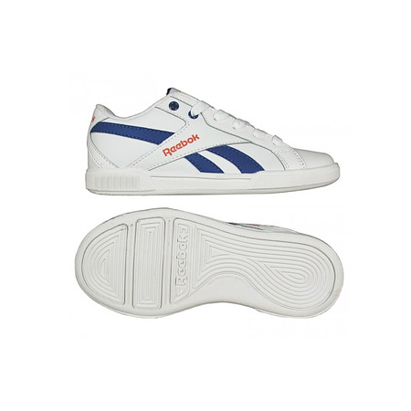 Reebok CL Solid Court Kids  (Branco/Royal/Laranja)