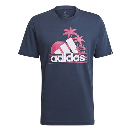 Adidas AEROREADY Vacation Sunset Logo Graphic Tee