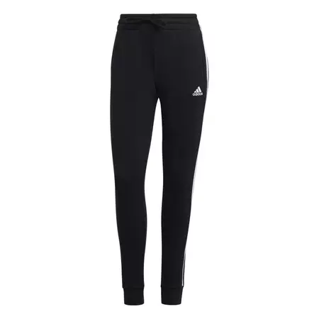 Adidas Essentials 3-Stripes Fleece Joggers "Black-White"