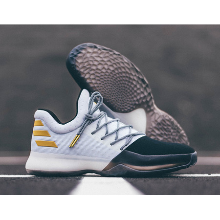 Adidas Harden Vol. 1 "Disruptor" (footwear white/core black/gold metallic)