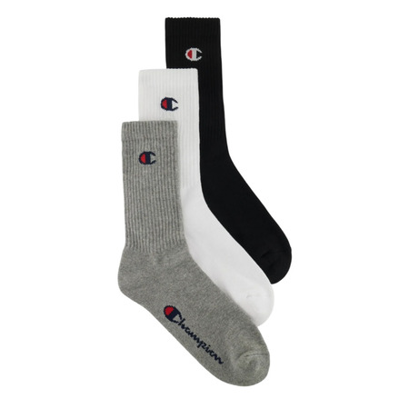 Champion 3 Pack Crew C Logo Socks "Grey"