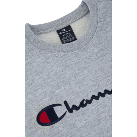 Champion Embroidered Big Logo Crewneck Sweatshirt "Light Grey"