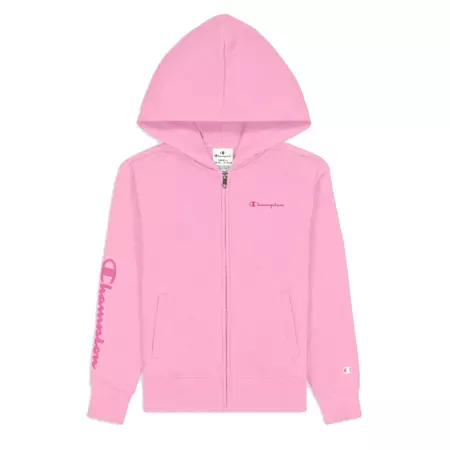 Champion Girls Legacy Hooded Full Zip Sweatshirt "Pink"