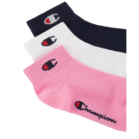 Champion Junior 3Pk Quarter Socks "Pink"