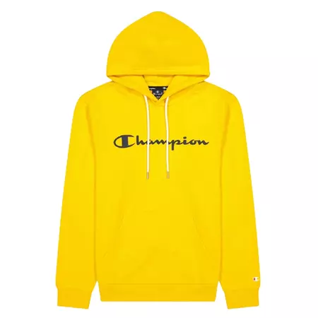 Champion Legacy Script Logo Cotton Terry Hoodie "Yellow"