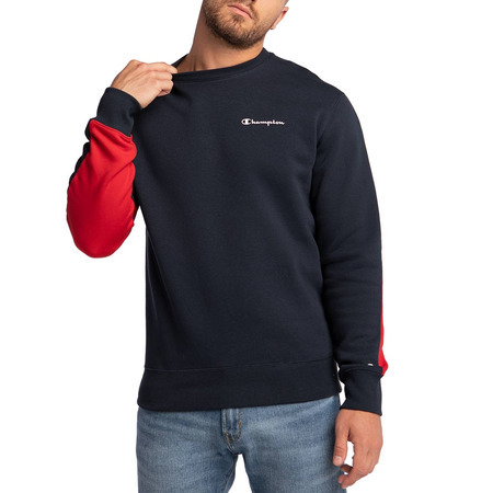 Champion Legacy Spliced Script Logo Print Sweatshirt "Navy"