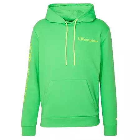 Champion Legacy Spray Neon Hooded Sweatshirt "Lime Green Flour"