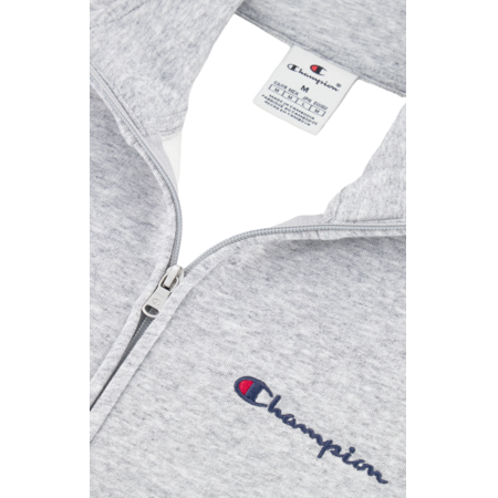 Champion Logo Fleece Full-Zip Basic Sweatshirt "Light Grey"