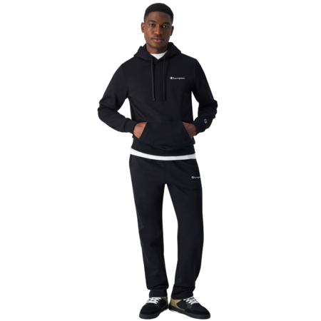 Champion Logo Straight Leg Fleece Joggers "Black"