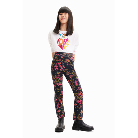 Desigual Girls Floral Flare Leggings "Black"