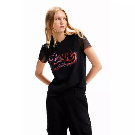 Desigual Graffiti Love T-shirt "Black"