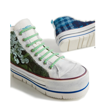 Desigual High-Top Sneakers "Embroidered Flowers"