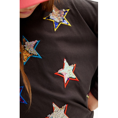 Desigual Long-sleeve star T-shirt "Black"