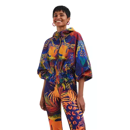 Desigual Oversized Tropical Windbreaker