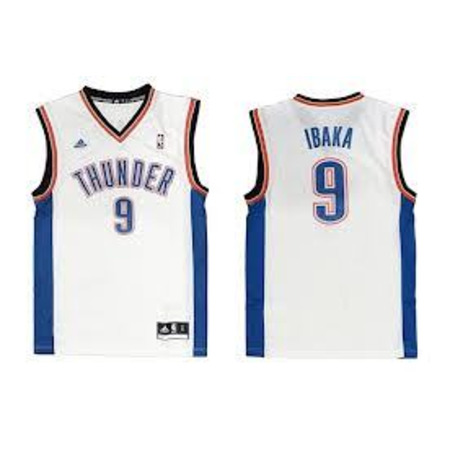 Camiseta NBA Bordados Adidas Serge Ibaka Thunder (branco)