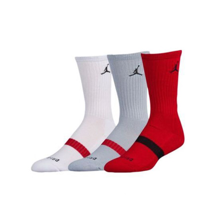 Jordan Dri-FIT Crew Sock (687/gym red/wolf grey/white)