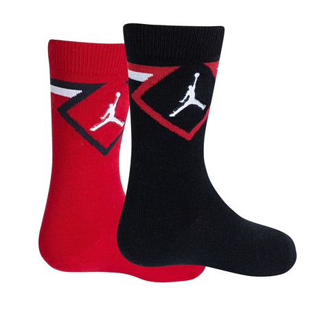 Jordan Kids Diamond High Crew Socks 2 Pair (Black/Red)