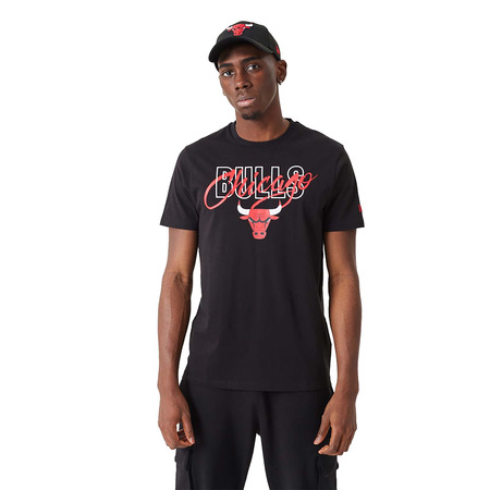 New Era NBA Chicago Bulls NBA Script Tee "Black"