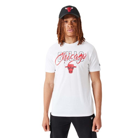 New Era NBA Chicago Bulls NBA Script Tee "White"