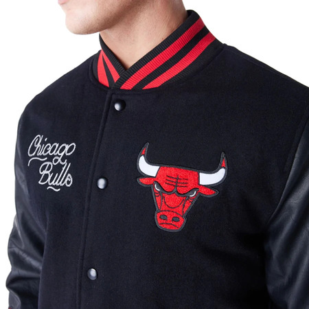 New Era NBA Chicago Bulls Patch Varsity Jacket "Black "