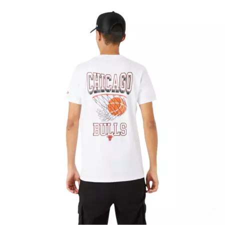 New Era NBA Chicago Bulls Throwback Graphic T-Shirt "White"