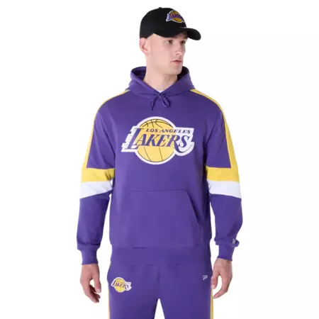 New Era NBA LA Lakers Colour Block Oversized Pullover Hoodie