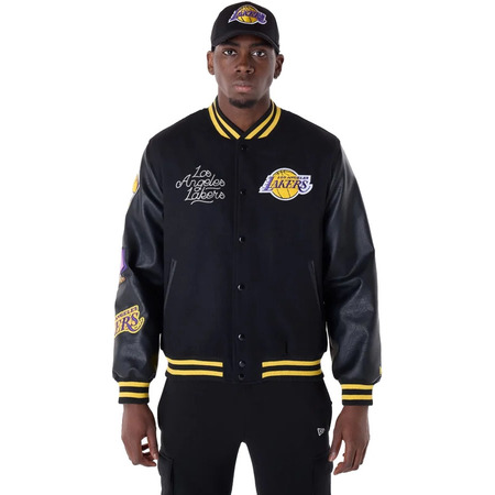 New Era NBA LA Lakers Patch Varsity Jacket "Black "