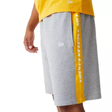 New Era NBA Los Angeles Lakers Side Panel Shorts "Grey-Yellow"