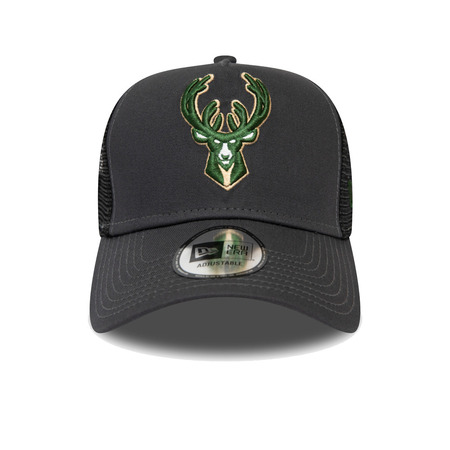 New Era NBA Milwaukee Bucks Dark Base Team 9FORTY A-Frame Trucker Cap