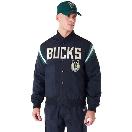 New Era NBA Milwaukee Bucks Panel Bomber Jacket