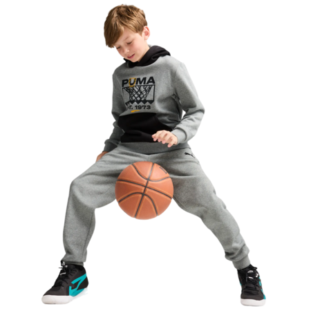 Puma Junior Basketball Winning Shot Hoodie Fleece "Medium Gray"