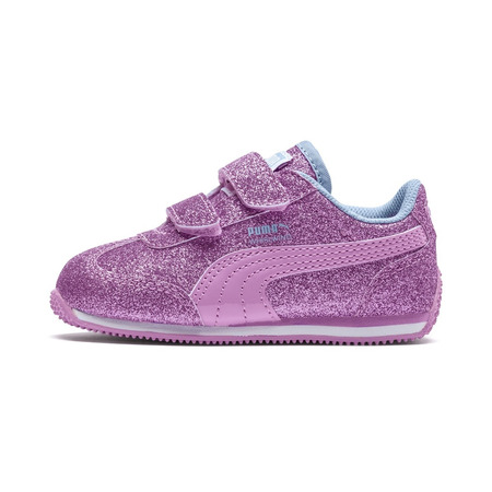 Puma Whirlwind Glitz V Baby Trainers (Black/Orchid)