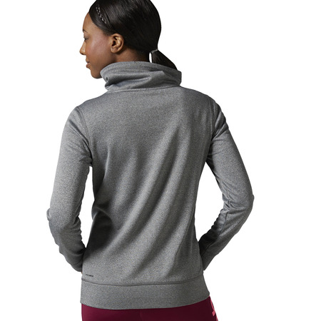 Reebok W Workout Ready Pullover Hoodie (dark grey heather/rebel berry)