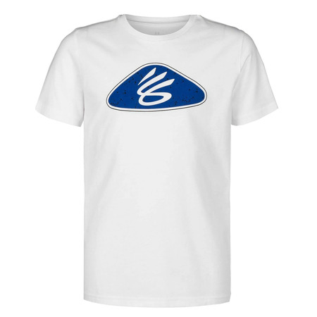 UA Boys' Curry Logo Short Sleeve Tee "White"