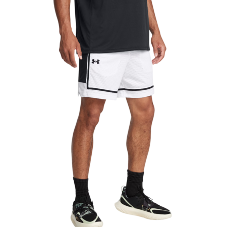 UA Men's Zone Pro 7" Mesh Shorts "White-Black"