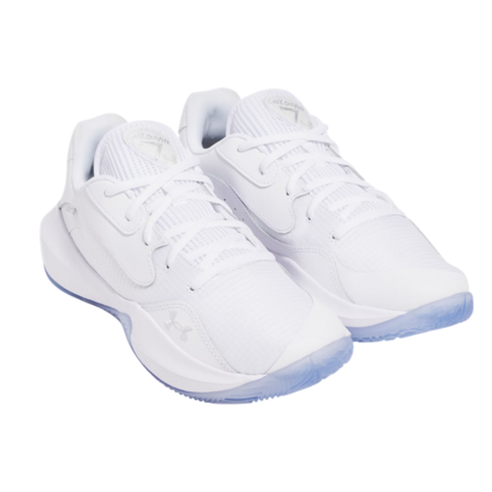 UA Unisex Lockdown 7 Low "White-Metallic Silver"