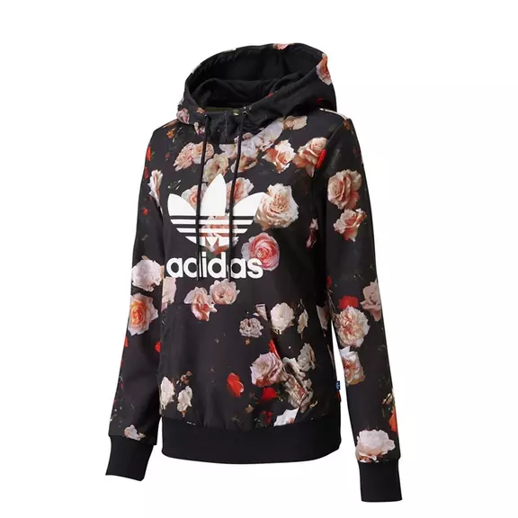 Adidas Original Allover Hoodie Logo S Woman´s (preto)