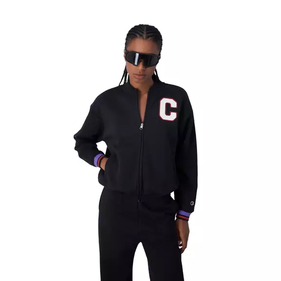 Champion Bookstore Logo Bomber Sweatshirt "Black"